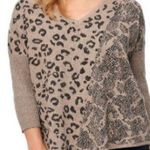 Democracy  Leopard Print Sweater Women’s Size Small Asymmetrical Hem Dolman Photo 0
