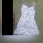 Hollister  White Red and Blue Textured Romper Suze Medium With Cut Out At Torso Photo 1
