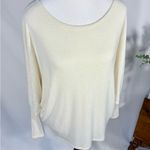 Andree by Unit  Cream Batwing Sleeve Slub Textured Top Sz Large 💚 Photo 1