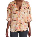 FATE. Geometric Printed Button Down Relaxed Fit Top NWT Medium Photo 5
