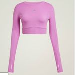 NWT $130 adidas by Stella McCartney TrueStrength Yoga Cropped Long Sleeve Top Purple Size M Photo 4