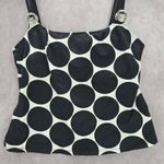La Blanca  Black Polka Dot Crop Padded Swimwear Tankini Tank Top Medium M 8 Photo 3
