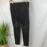 ZARA  Black Celebrity Faux Suede Biker Moto Zip Skinny Jeans S Photo 3