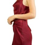 Glam Cowl Neck Mini Slip Dress Wine Red Size Small NWT Photo 3