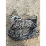 Aerie  Women's Gray Lace Longline Bralette Standard M Racerback Floral Pu… Photo 2