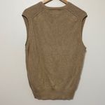 Ralph Lauren  V Neck Sweater Vest Linen Cotton Medium Large Tan Brown Top Photo 5