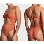 Victoria's Secret Victoria’s Secret Shine Cut Out One Piece Swimsuit Shimmery Ginger Glaze, Size M Photo 7