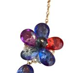 None Vintage Colorful Floral Acrylic Statement Necklace Gold Tone Jewel Tones Adj 18" Photo 2
