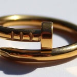 Titanium Steel Gold Plated Nail Ring Minimal Gift Photo 0