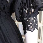 Free People  Bella Note Eyelet Black Boho Short Casual Baby Doll Dress [small] Photo 10