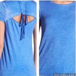 Joseph A NWT Drawstring Open Back Short Sleeve Semi-Sheer Top Blue XL Photo 1