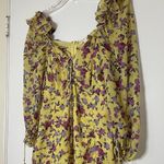 For Love & Lemons  Beaumont Mini Dress Yellow Floral ruffle detail size medium Photo 2