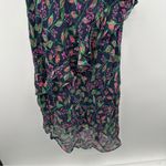 RTR Saloni Vida Ruffled Silk Georgette Asymmetric Hem Floral Midi Dress Sz 6 Blue Photo 4