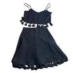 Club Monaco Women’s 6 Tassel Fringe Mini Skirt Black Coastal Beach Resortwear Photo 10