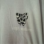 Simply Southern  Long Sleeve Shirt “Wild Flowers Grow” Women’s XL Gray Cow Bow Photo 2