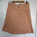 XCVI Wearables Womens Drawstring A-Line Skirt Size Medium Cotton Pockets Peach Photo 1