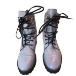 Stuart Weitzman  Light Blue Combat LaceUp Boots Size 8 Leather Sole Made in Spain Photo 4
