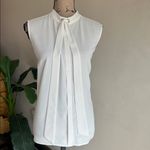 Ming Wang  Sleeveless Button Down White Blouse Size Large Photo 1