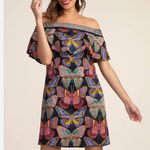 Trina Turk Walton Butterfly Print Off-the-Shoulder Dress Photo 2
