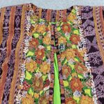 VTG Women Patchwork Embroidered Jacket L Orange Purple Floral Tribal Ethnic Boho Size L Photo 5