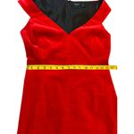 Theory  Red Velvet Sleeveless Off Shoulder Dress - Size 4 Photo 5