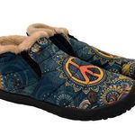 Yes We Vibe Sunflower Peace Hippie Fuzzy Fur Slip On Sneaker M5 W6.5 Size 6.5 Photo 0
