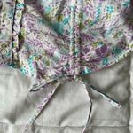 ASOS NWOT White and Purple Floral Corset Puff Sleeve Crop Top Photo 1