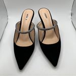 L'Agence EUC  Lolita VI mules black suede leather size 11 crystal diamond slip on Photo 1