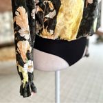 ZARA  Bodysuit Velour Velvet Floral Green Long Sleeve S Cocktail Holiday Chic Mod Photo 13