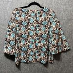 Madison Grey Floral Print Blouse Kimono Sleeve Top Lightweight Size Small‎ Blue Photo 6