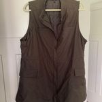 Eileen Fisher Tech Cargo Utility Sleeveless Green Zip Long Vest Photo 0