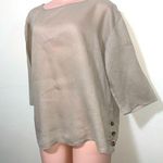 Andrea Jovine  100% linen khaki woman blouse size LARGE Photo 0