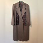 VINTAGE Alorna 100% Wool Coat with Scarf | Pockets | Fully Lined Paisley Print Brown Size undefined Photo 2