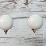 Vintage Clip On Earrings Off White Just Over 0.5" Photo 0