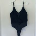 ZARA Bodysuit Pleated Draped Black Top Buttons Women Size S Spaghetti Straps Photo 8