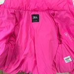 ZARA  Volume Puffer Jacket Small Hot Pink Cropped Quilted Hooded Ski Barbie Chic Photo 7