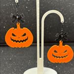 Pumpkin Earrings with Bow – Cute Fall & Halloween Jewelry Orange Photo 2