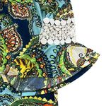 Win Win Womens Small Medium Multicolor Paisley Boho Pinwheel Sleeve Tunic Top Photo 2