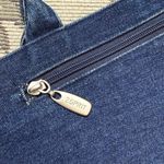 Esprit 90s  Vintage Denim Purse Handbag Small Mini Tote Bag Jean Plaid Liner Photo 2