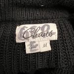 CHAUS NEW YORK Vintage y2k Chaus black chunky knit short sleeve button up cropped top ☕️ Photo 4