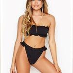Ris-k Prowl Top & Horizon Bottom Ruffle Bikini, Black, Size S, NWOT Photo 0