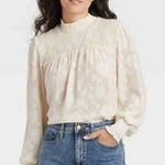 Knox Rose  Mockneck Cream Long Sleeve size M Photo 0