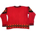 Vintage Chaus Sport Red Preppy Academia Button Up Cardigan Sweater Size M Photo 3