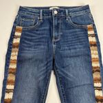 Driftwood  Jackie High Rise Jeans Southwest Embroidered Neutral Browns Size 26x28 Photo 3