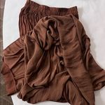 ZARA WOMAN Brown Flowy Lightweight Crinkle Effect Midi to Maxi Skirt Size Medium Photo 5