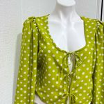 Levi's  Green Floral Tie-Front Blouse Photo 3