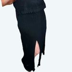 Kori America Black Boho Maxi Dress Crochet Trim Spaghetti Strap Festival Large Photo 5