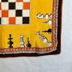 Vtg Vanette Creations Silk Hand Rolled Scarf chess pieces and board Photo 1