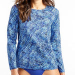 L.L.Bean NWOT  Sun Shirt UPF 50 Size Small Printed Blue Photo 0