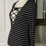 Urban Outfitters Project Social Striped Lace Up Knit Top Size XS Photo 2